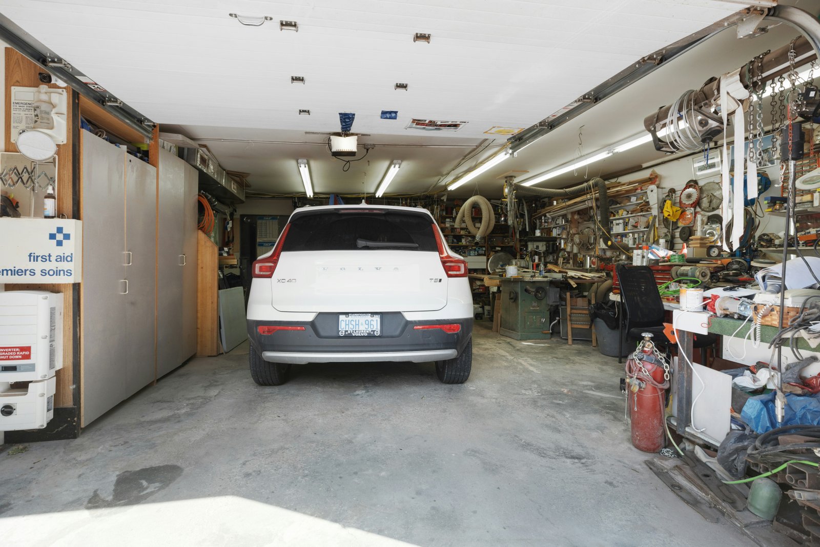 Damaged garage door spring with visible gaps